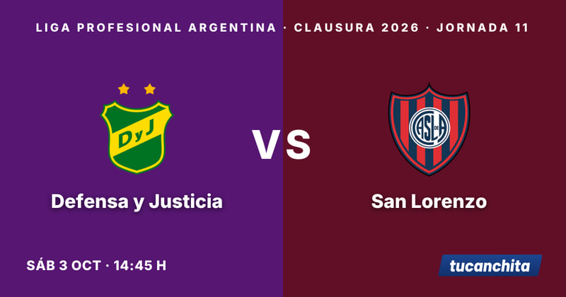 Defensa y Justicia vs San Lorenzo