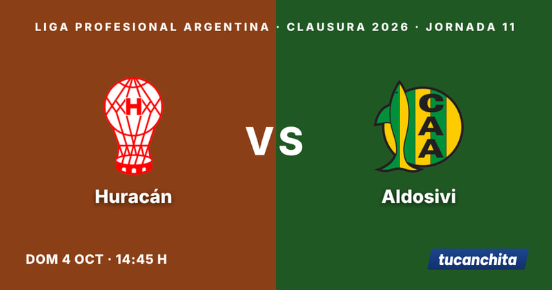 Huracán vs Aldosivi