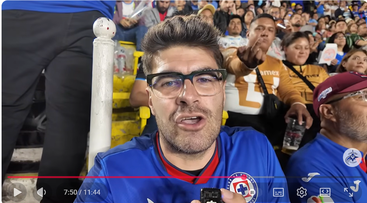 Aficionado de Pumas provoca en grabación