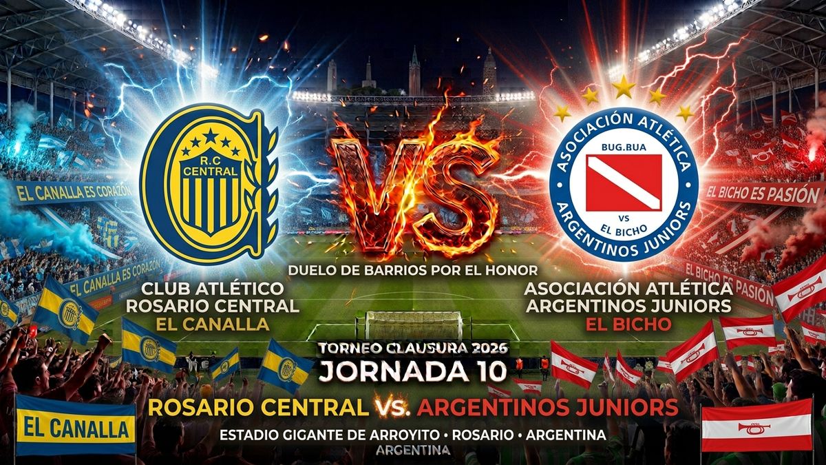 Cara a Cara: la previa de Rosario Central vs Argentinos Juniors, Jornada 10 del Clausura 2026
