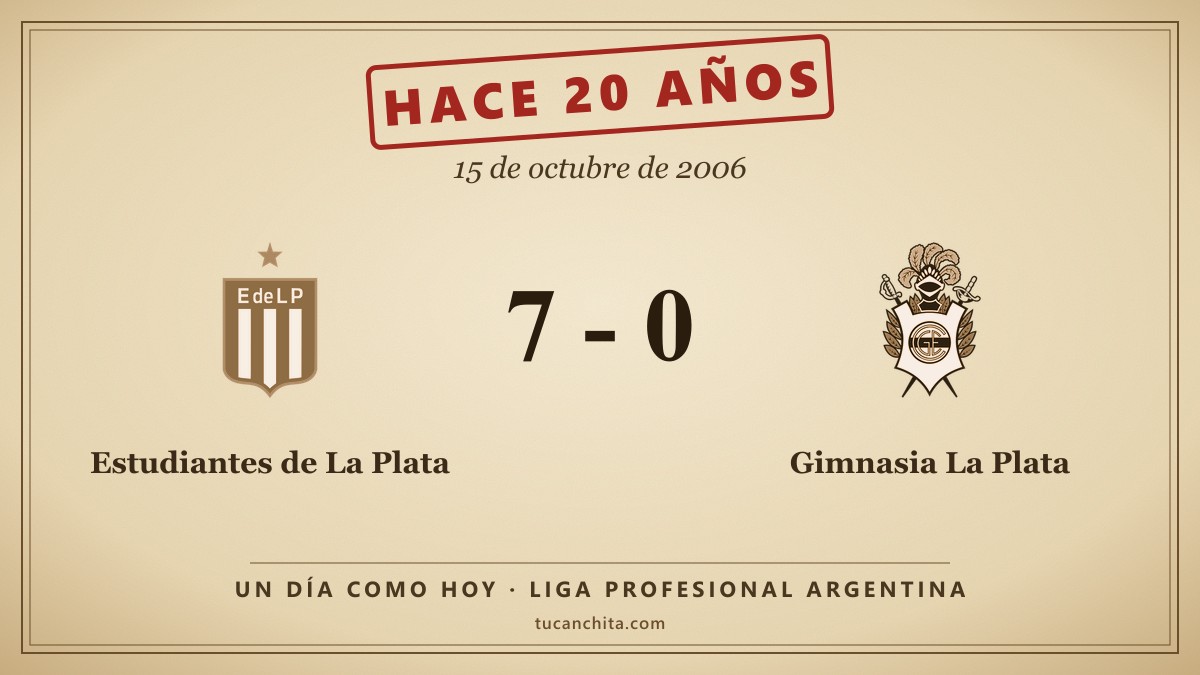Hace 20 años, Estudiantes goleó 7-0 a Gimnasia La Plata